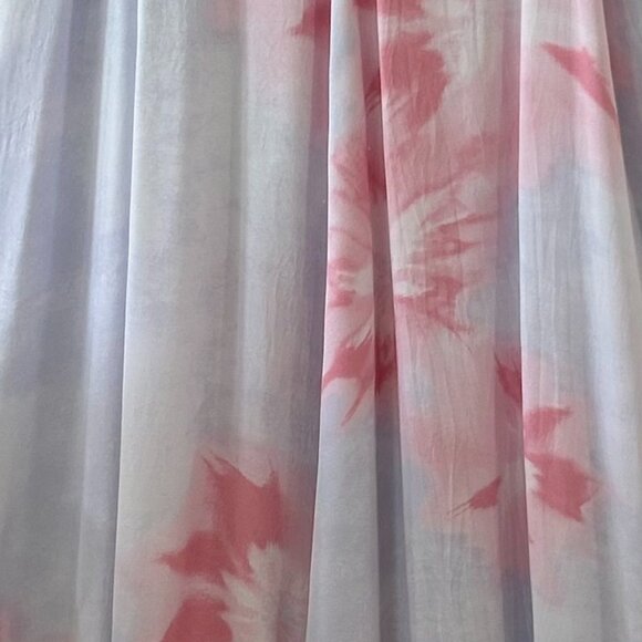 Zara Floral Maxi Dress Blue Pink Watercolor Viscose Resortwear Style Medium - Picture 5 of 8